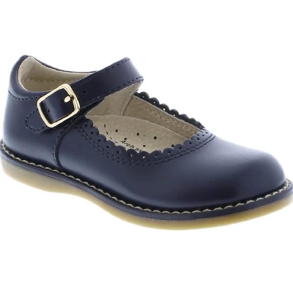FootMates Classic Navy Mary Jane with Velcro Buckle - Picture 1 of 13